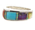 Southwest Multicolor Inlay Silver Ring Size 6-1/4 YS58776